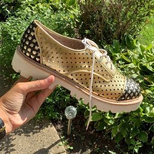 Jeffrey Campbell black and gold Oxford star shoes women’s  size 10 NWT